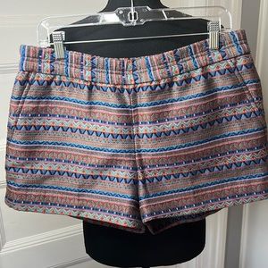 JCREW FACTORY WOMENS IKAT/AZTEC SHORTS‎ SIZE 10 NEW WITHOUT TAGS